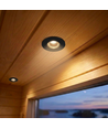 Sauna downlight sort - 24V DC, RA93, 1,1W, 3m ledning, Hul: Ø3 cm, Mål: Ø3,5 cm