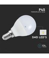 E14 6,5W LED kronepære - P45, 6500K, kold hvid, plast