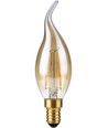 E14 2W dæmpbar LED kronepære med tip - C35, filament, 2200K, gyldent glas