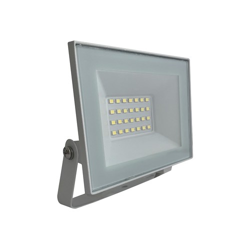 20W LED projektør - IP65, hvidt hus, 6500K, udendørs