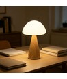 Opladelig LED bordlampe - Træ, touch dæmpbar, 3i1, IP20 indendørs