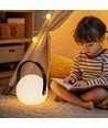 Opladelig RGB LED bordlampe Ø13cm - Hvid, inkl. fjernbetjening, IP54 udendørs