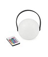 Opladelig RGB LED bordlampe Ø13cm - Hvid, inkl. fjernbetjening, IP54 udendørs