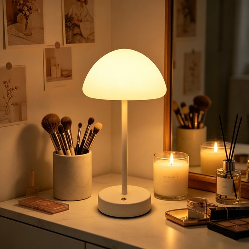Opladelig LED bordlampe Inde/ude - Hvid, touch dæmpbar, 3i1, IP20 indendørs