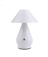 Opladelig LED bordlampe - Hvid, Ø16cm, 21,5cm høj, touch dæmpbar, 3i1, IP20 indendørs