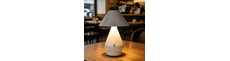 Opladelig LED bordlampe - Hvid, Ø16cm, 21,5cm høj, touch dæmpbar, 3i1, IP20 indendørs
