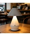 Opladelig LED bordlampe - Hvid, Ø16cm, 21,5cm høj, touch dæmpbar, 3i1, IP20 indendørs