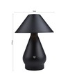 Opladelig LED bordlampe - Sort, Ø16cm, 21,5cm høj, touch dæmpbar, 3i1, IP20 indendørs