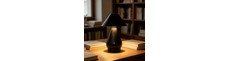Opladelig LED bordlampe - Sort, Ø16cm, 21,5cm høj, touch dæmpbar, 3i1, IP20 indendørs