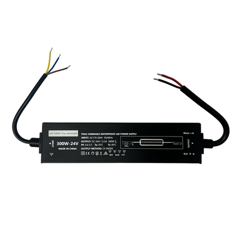 300W / 24V DC dæmpbar strømforsyning - 12,5A, IP67, Flicker free