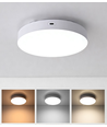 Genopladelig LED loftslampe med sensor - Mikrobølgesensor, Ø20cm, 6W, CCT, Hvid