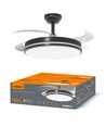 60W LED loftslampe med ventilator - CCT, sort, inkl. fjernbetjening