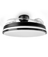 60W LED loftslampe med ventilator - CCT, sort, inkl. fjernbetjening