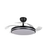 60W LED loftslampe med ventilator - CCT, sort, inkl. fjernbetjening