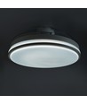 60W LED loftslampe med ventilator - CCT, sort, inkl. fjernbetjening