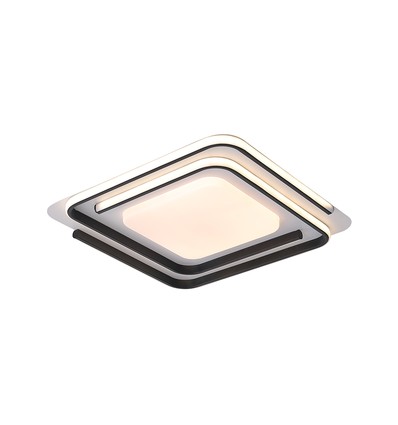 60W LED design loftslampe - CCT 3-i-1, dæmpbar med fjernbetjening, hvid/sort kant