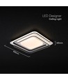 60W LED design loftslampe - CCT 3-i-1, dæmpbar med fjernbetjening, hvid/sort kant