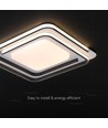 60W LED design loftslampe - CCT 3-i-1, dæmpbar med fjernbetjening, hvid/sort kant