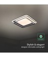 60W LED design loftslampe - CCT 3-i-1, dæmpbar med fjernbetjening, hvid/sort kant