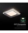 60W LED design loftslampe - CCT 3-i-1, dæmpbar med fjernbetjening, hvid/sort kant