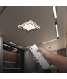 60W LED design loftslampe - CCT 3-i-1, dæmpbar med fjernbetjening, hvid/sort kant