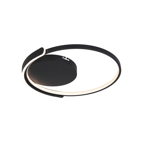 V-Tac 70W LED loftslampe dæmpbar - CCT 3-i-1, sort, inkl. fjernbetjening, Ø50cm