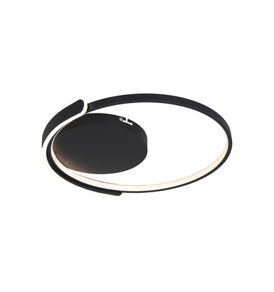 V-Tac 70W LED loftslampe dæmpbar - CCT 3-i-1, sort, inkl. fjernbetjening, Ø50cm