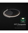V-Tac 70W LED loftslampe dæmpbar - CCT 3-i-1, sort, inkl. fjernbetjening, Ø50cm