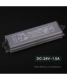 36W / 24V DC strømforsyning til LED strips - 1.5A, IP67 vandtæt