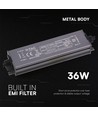 36W / 24V DC strømforsyning til LED strips - 1.5A, IP67 vandtæt