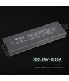 200W / 24V DC strømforsyning til LED strips - 8.25A, IP67 vandtæt