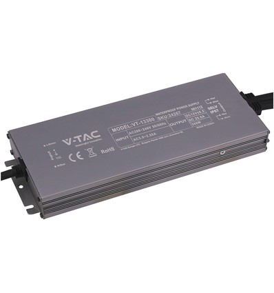 300W / 24V DC strømforsyning til LED strips - 12.5A, IP67 vandtæt