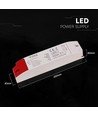 60W / 24V DC strømforsyning til LED strips - 2.5A, IP44, plast hus