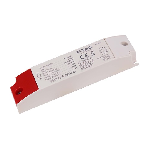 36W / 12V DC strømforsyning til LED strips - 3A, IP44 vådrum