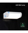 V-Tac 10W LED væglampe - Hvid, IP65, Cree chip, 3000K, 6 års garanti