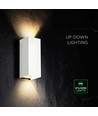 10W LED væglampe - 3-i-1 CCT, IP65, hvid, op/ned lys