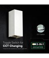 10W LED væglampe - 3-i-1 CCT, IP65, hvid, op/ned lys