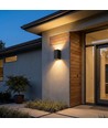 V-Tac 10W LED væglampe 3-i-1 - Sort hus, IP65, op/ned lys, inkl. lyskilde