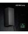 V-Tac 10W LED væglampe 3-i-1 - Sort hus, IP65, op/ned lys, inkl. lyskilde