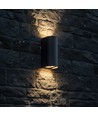 10W LED væglampe - 3-i-1 CCT, IP65, sort, op/ned lys