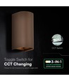 10W LED væglampe 3-i-1 - Corten hus, IP65, op/ned lys, inkl. lyskilde
