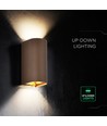 10W LED væglampe 3-i-1 - Corten hus, IP65, op/ned lys, inkl. lyskilde