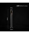 V-Tac 6W LED havelampe - Sort, IP65, 3000K, Cree chip, 6 års garanti