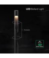 V-Tac 11W LED havelampe - Sort, IP65, 3000K, Cree chip, 6 års garanti