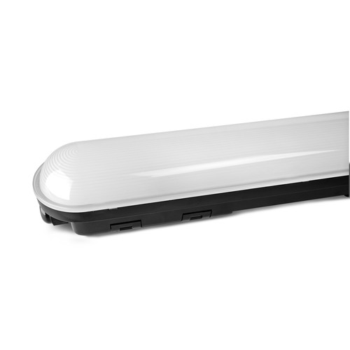 150cm 50W sort LED armatur - IP65, 5000K, gennemfortrådet
