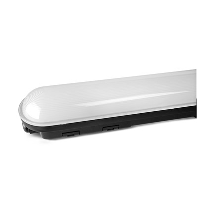 150cm 50W sort LED armatur - IP65, 5000K, gennemfortrådet
