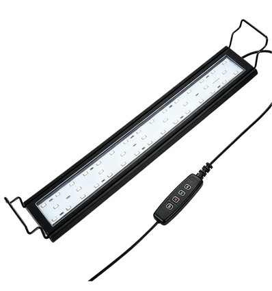 60-80 cm akvarie armatur - 18W LED, hvid/blå/rød/grøn/lilla, justerbar længde, IP66