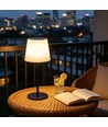Opladelig RGBW LED bordlampe med solcelle - Hvid, Fjernbetjening