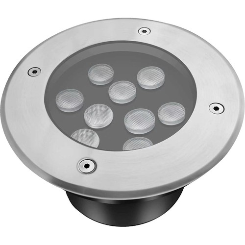 LEDlife nedgravningsspot - 9W, rund, rustfrit stål, 24V AC/DC