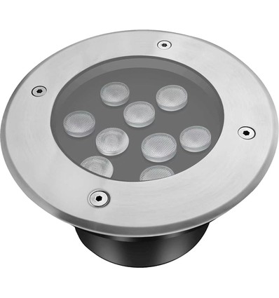 LEDlife nedgravningsspot - 9W, rund, rustfrit stål, 24V AC/DC